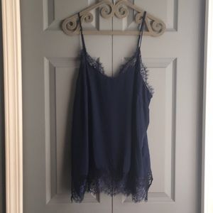 Shinestar navy blue lace camisole